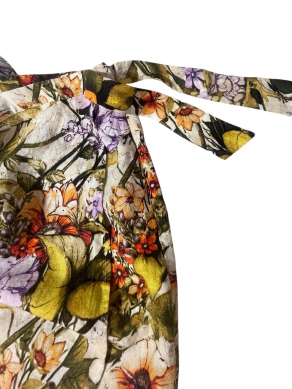 Chico's Linen Floral Wrap Skirt Size 4 (US 20/22) Botanical Print Summer Resort - Picture 11 of 16